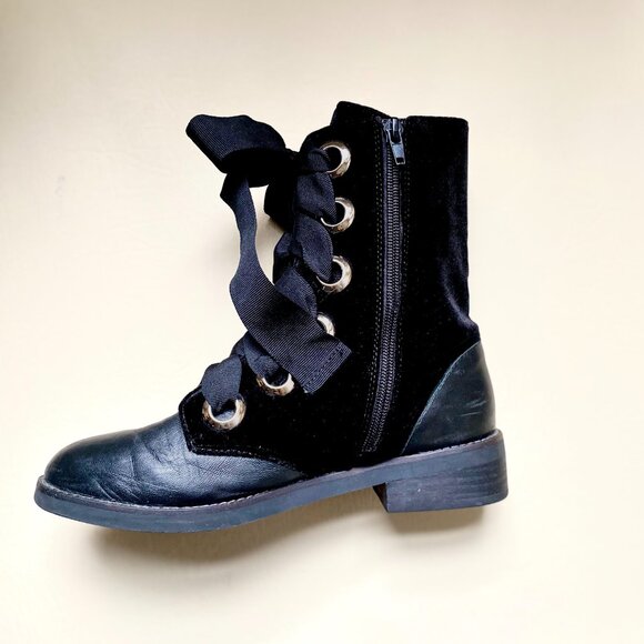 Jeffrey Campbell Velvet and Leather Boot - Picture 1 of 11
